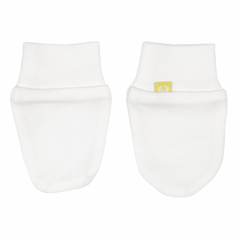 JESSE Bamboo & Cotton Baby Mittens – White