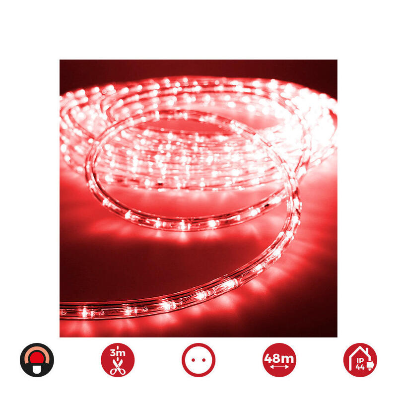 EDM Tubo Flexiled LED 48M. 2 Vias Multifunción 36 Leds/M Red (IP44 Interior-exterior) 48M