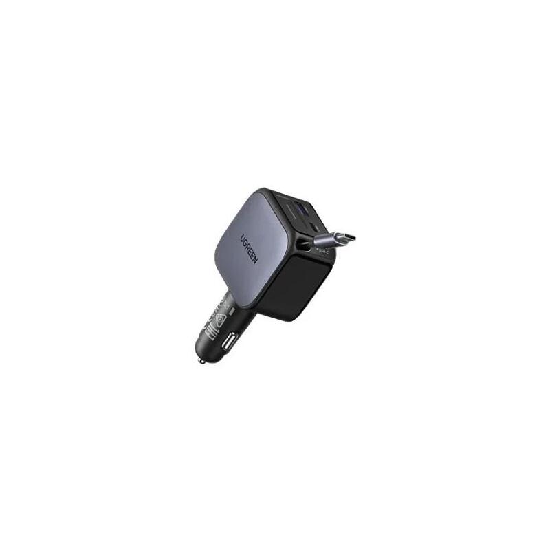 UGREEN 60W 2C1A Fast Car Charger With Retractable USB-C Cable