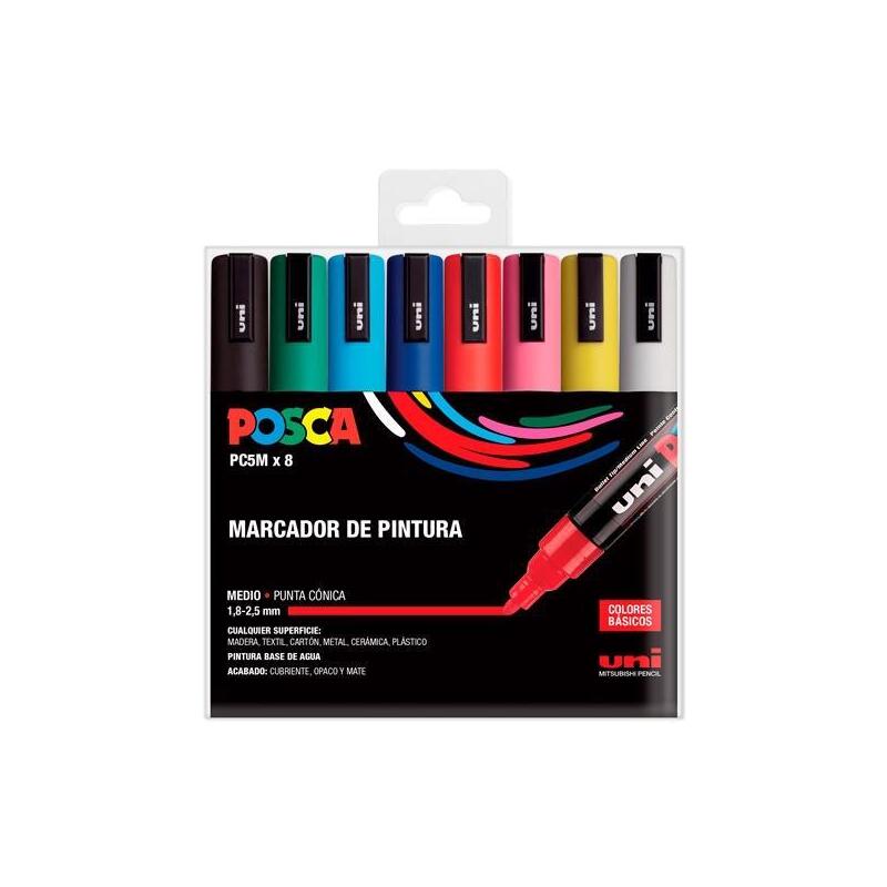 Uniball Case Basic Marcador Posca PC-5M/8C Surtido -8U-
