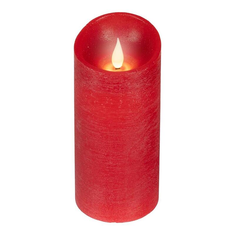 Vela Cera LED, Con Parte Top Curva, Color Rojo Ø7,5 X 17CM