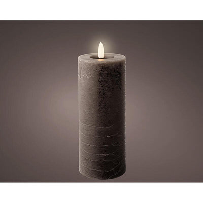 Candle Cera LED Grey Surface Rústica, Ø7 X 19CM — image 1
